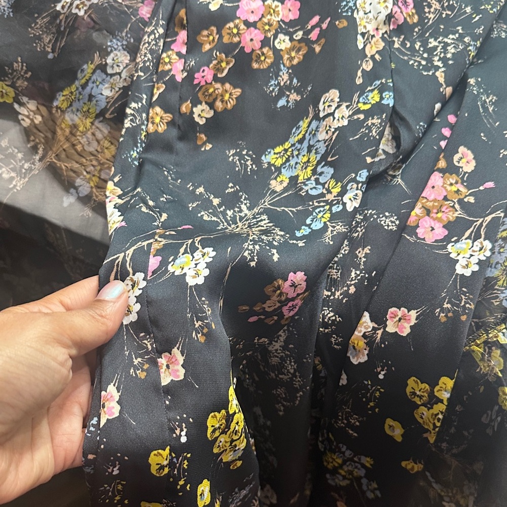 Cinq à Sept Black Floral Ruffle Maxi Dress - Picture 10 of 14